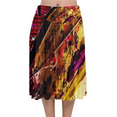 Absurd Theater In And Out 5 Velvet Flared Midi Skirt by bestdesignintheworld