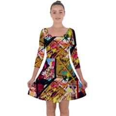 Absurd Theater In And Out Quarter Sleeve Skater Dress