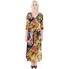 Absurd Theater In And Out Quarter Sleeve Wrap Maxi Dress