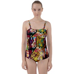 Absurd Theater In And Out Twist Front Tankini Set