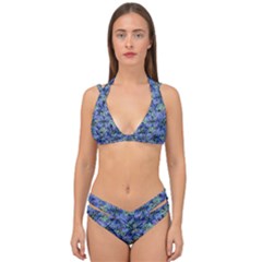 Modern Nature Print Pattern 7200 Double Strap Halter Bikini Set by dflcprints