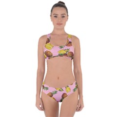 Pineapple Print Criss Cross Bikini Set