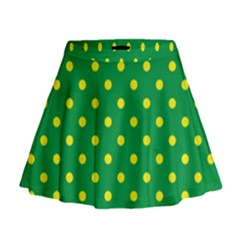 Polkadot Yellow Mini Flare Skirt by berwies