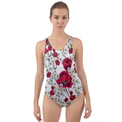 Poppy And Daisy Print Cut-out Back One Piece Swimsuit