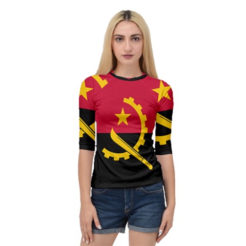 Flag Of Angola Quarter Sleeve Raglan Tee by abbeyz71