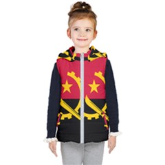 Flag Of Angola Kid s Hooded Puffer Vest by abbeyz71