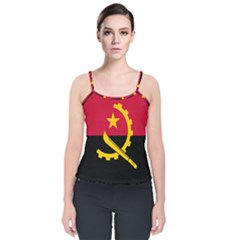 Flag Of Angola Velvet Spaghetti Strap Top by abbeyz71