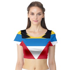 Flag Of Antigua & Barbuda Short Sleeve Crop Top by abbeyz71