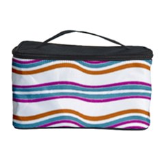 Colorful Wavy Stripes Pattern 7200 Cosmetic Storage Case by dflcprints