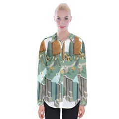 Camping Low Poly 3d Polygons Womens Long Sleeve Shirt