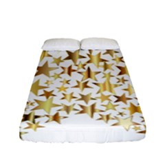 Star Fractal Gold Shiny Metallic Fitted Sheet (full/ Double Size) by Simbadda