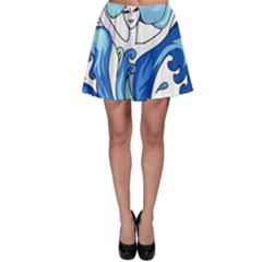 Abstract Colourful Comic Characters Skater Skirt