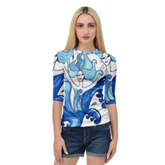 Abstract Colourful Comic Characters Quarter Sleeve Raglan Tee