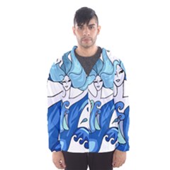 Abstract Colourful Comic Characters Hooded Wind Breaker (Men)