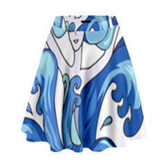 Abstract Colourful Comic Characters High Waist Skirt