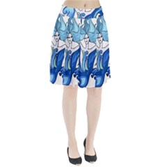Abstract Colourful Comic Characters Pleated Skirt