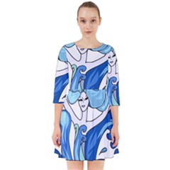 Abstract Colourful Comic Characters Smock Dress