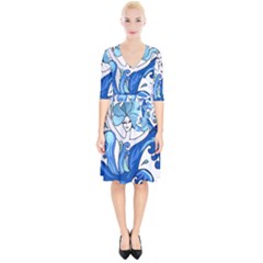 Abstract Colourful Comic Characters Wrap Up Cocktail Dress