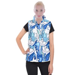 Abstract Colourful Comic Characters Women s Button Up Vest