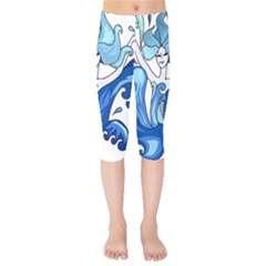 Abstract Colourful Comic Characters Kids  Capri Leggings 