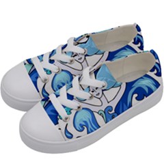 Abstract Colourful Comic Characters Kids  Low Top Canvas Sneakers
