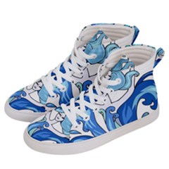 Abstract Colourful Comic Characters Women s Hi-Top Skate Sneakers