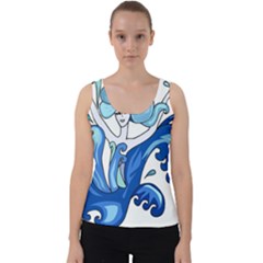 Abstract Colourful Comic Characters Velvet Tank Top