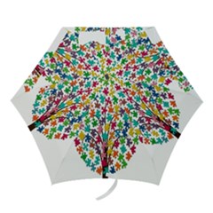 Tree Share Pieces Of The Puzzle Mini Folding Umbrellas by Simbadda