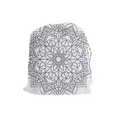 Floral Flower Mandala Decorative Drawstring Pouches (large)  by Simbadda