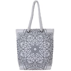 Floral Flower Mandala Decorative Full Print Rope Handle Tote (small) by Simbadda