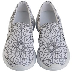 Floral Flower Mandala Decorative Kid s Lightweight Slip Ons by Simbadda