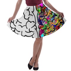 Brain Mind Anatomy A-line Skater Skirt by Simbadda