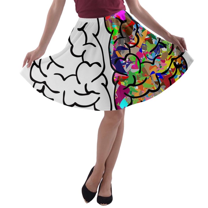 Brain Mind Anatomy A-line Skater Skirt