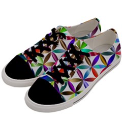 Flower Of Life Sacred Geometry Men s Low Top Canvas Sneakers by Simbadda