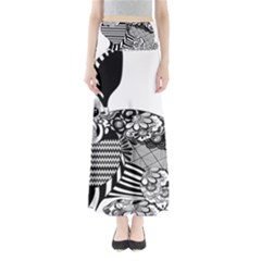 Floral Flourish Decorative Full Length Maxi Skirt by Simbadda