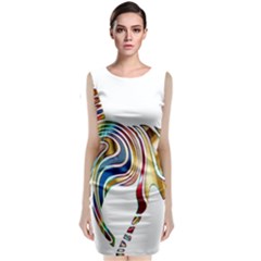 Horse Equine Psychedelic Abstract Classic Sleeveless Midi Dress by Simbadda