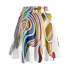 Horse Equine Psychedelic Abstract High Waist Skirt by Simbadda