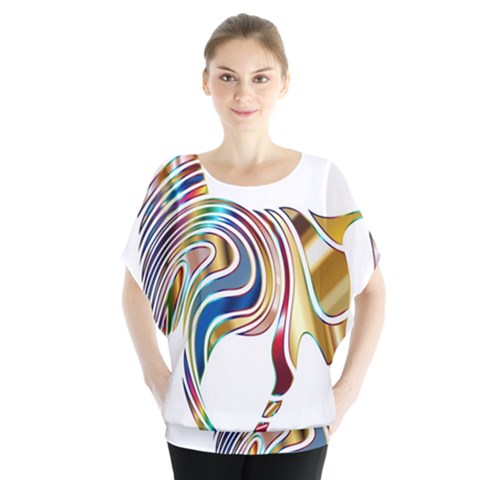 Horse Equine Psychedelic Abstract Blouse by Simbadda