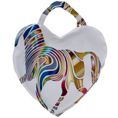 Horse Equine Psychedelic Abstract Giant Heart Shaped Tote