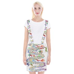 Dragon Asian Mythical Colorful Braces Suspender Skirt by Simbadda