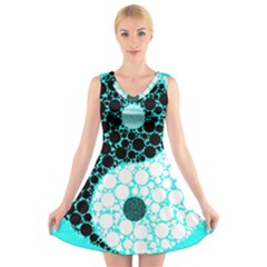 Yin Yang Eastern Asian Philosophy V-Neck Sleeveless Dress