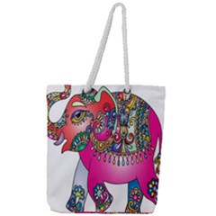 Elephant Pachyderm Animal Full Print Rope Handle Tote (large) by Simbadda