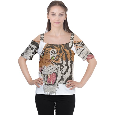 Tiger Tiger Png Lion Animal Cutout Shoulder Tee by Simbadda