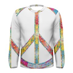 Flourish Decorative Peace Sign Men s Long Sleeve Tee