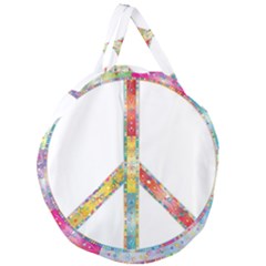 Flourish Decorative Peace Sign Giant Round Zipper Tote