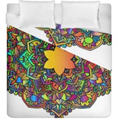 Mandala Floral Flower Abstract Duvet Cover Double Side (king Size) by Simbadda