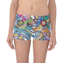 Anthropomorphic Flower Floral Plant Reversible Boyleg Bikini Bottoms by Simbadda