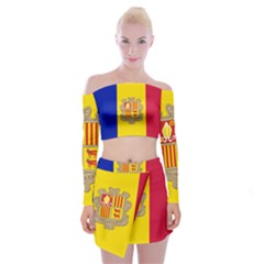 National Flag Of Andorra  Off Shoulder Top With Mini Skirt Set by abbeyz71