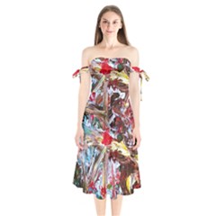 Eden Garden 1 Shoulder Tie Bardot Midi Dress