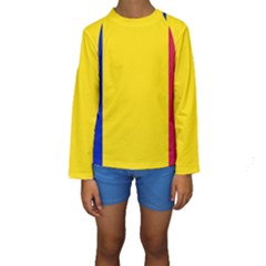 Civil Flag Of Andorra Kids  Long Sleeve Swimwear by abbeyz71